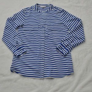 Calvin Klein Blue and White blouse SZ S